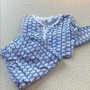 Roller Rabbit Blue & White Pajama Set